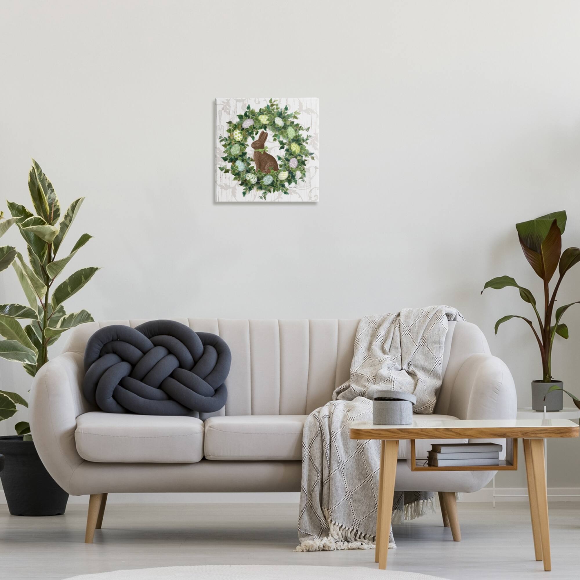 Stupell Industries Spring Easter Egg Wreath Canvas Wall Art